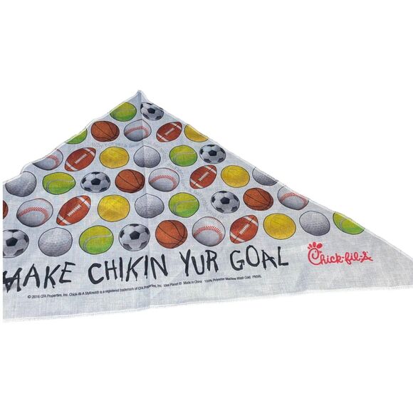 Chick-fil-A Cow Dog Bandana Pup Pet 2016 Make Chikin Yur Goal Fast Food 26 x 13" - Picture 9 of 14